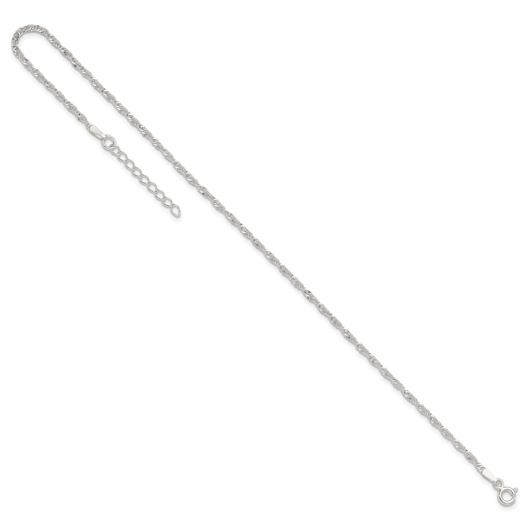 Sterling Silver 2mm Other Chains Anklet, 9