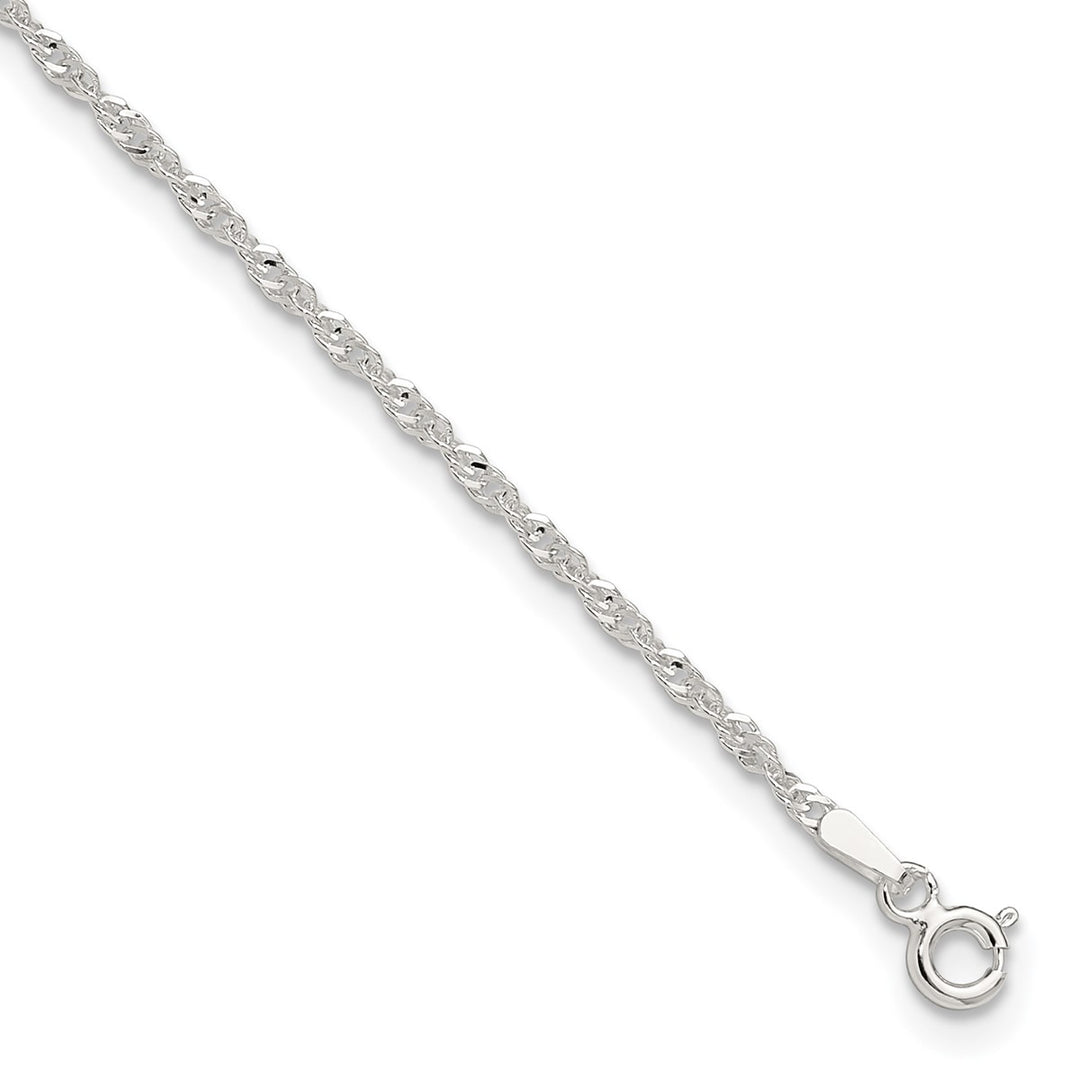 Sterling Silver 2mm Other Chains Anklet, 9