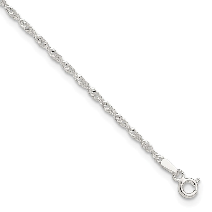 Sterling Silver 2mm Other Chains Anklet, 9"