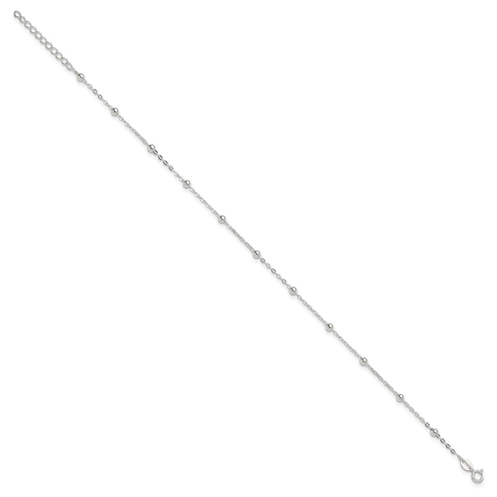 Sterling Silver 1mm Ball (Beaded) Anklet, 9"