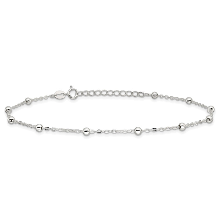 Sterling Silver 1mm Ball (Beaded) Anklet, 9"