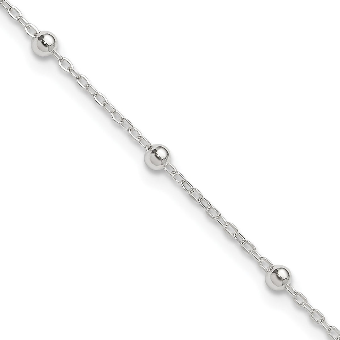 Sterling Silver 1mm Ball (Beaded) Anklet, 9"