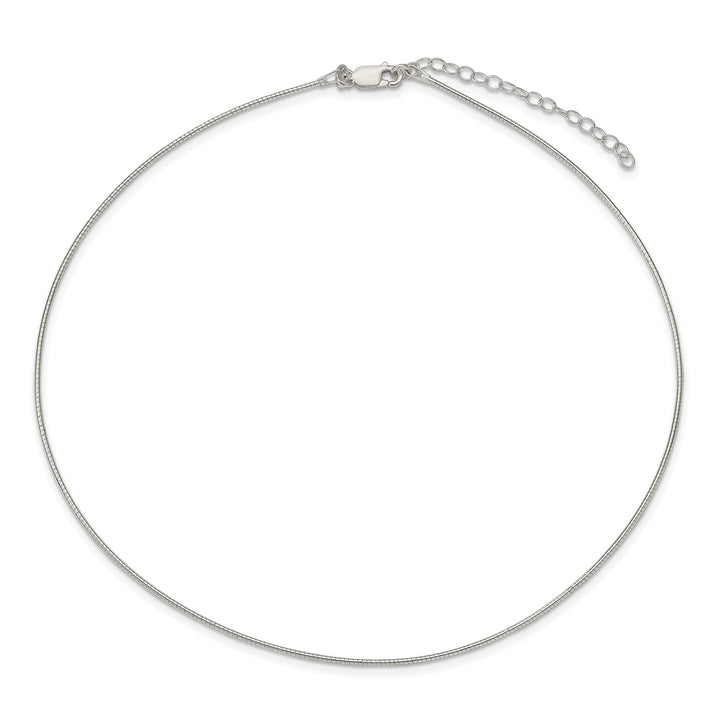 Sterling Silver 1.35mm Omega Necklaces, 16"