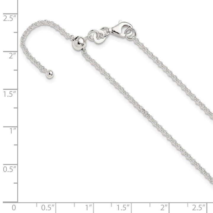 Sterling Silver 1.8mm Rolo Necklace, 24"
