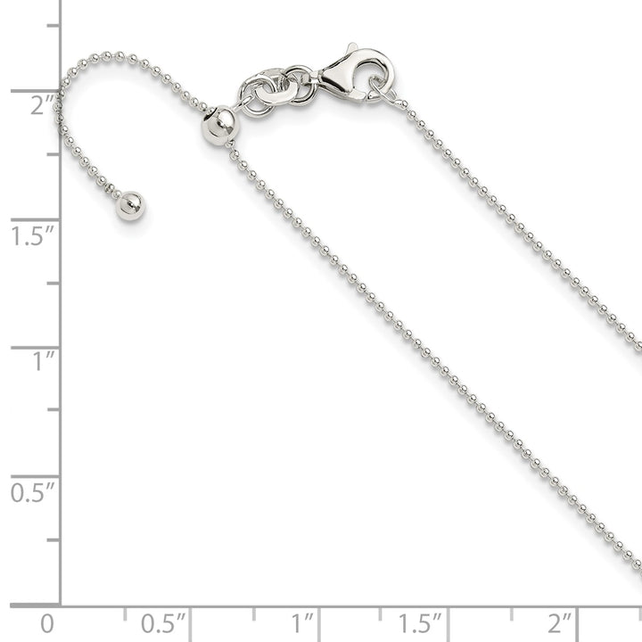 Sterling Silver 1.25mm Ball (Beaded) Necklaces, 24"