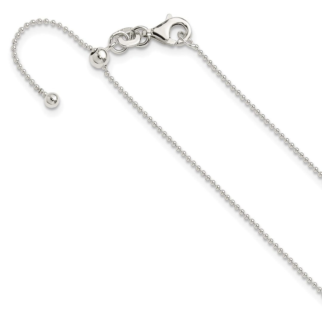 Sterling Silver 1.25mm Ball (Beaded) Necklaces, 24"