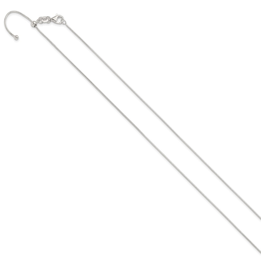 Sterling Silver 95mm Snake Necklace, 24