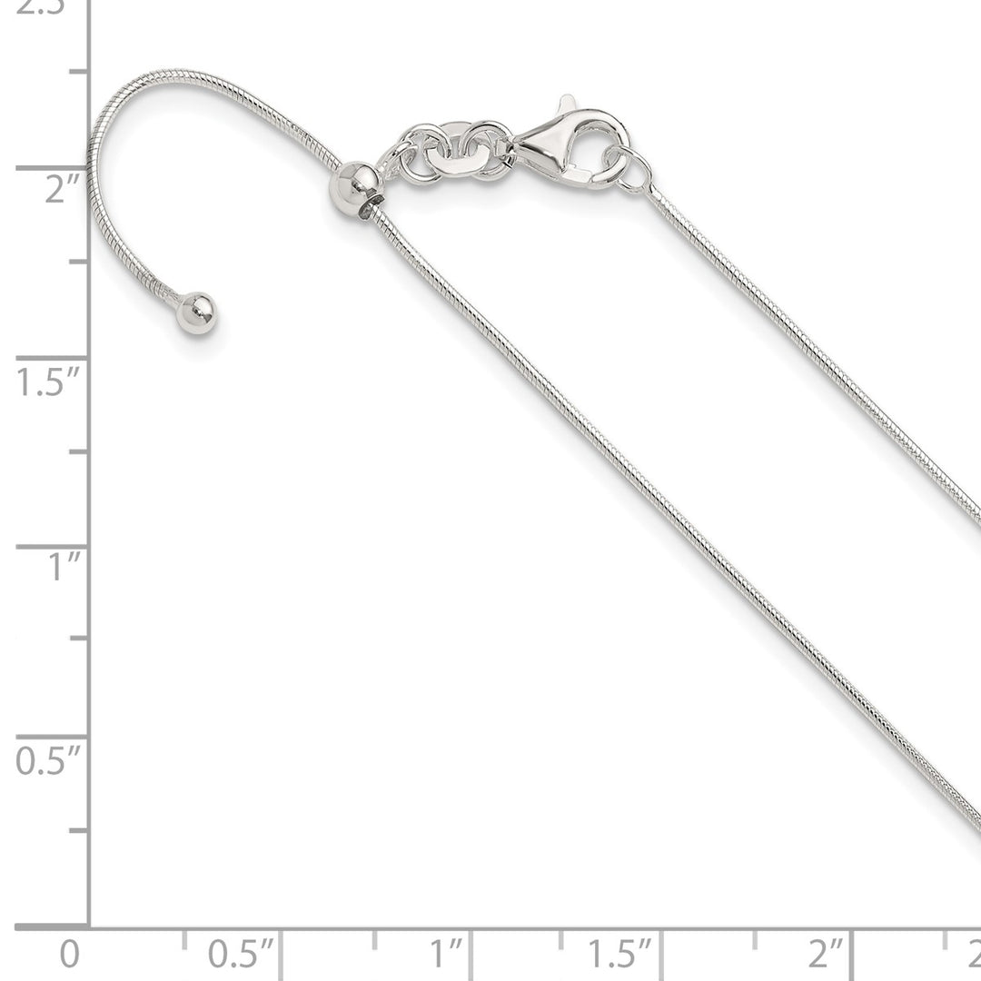 Sterling Silver 95mm Snake Necklace, 24