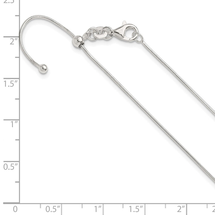Sterling Silver 95mm Snake Necklace, 24"