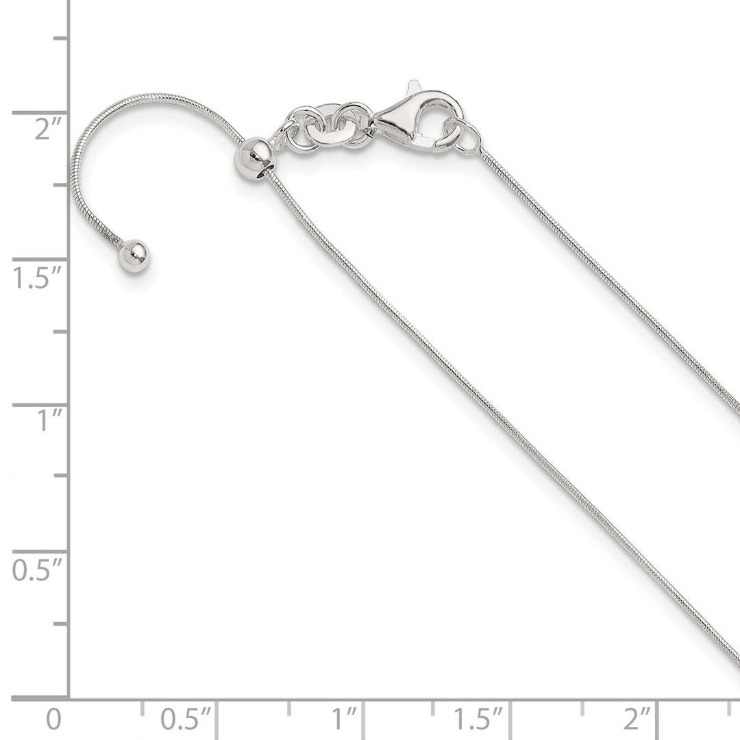 Sterling Silver 75mm Snake Necklace, 24