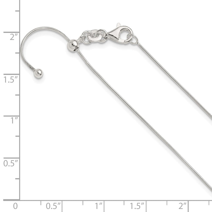 Sterling Silver 75mm Snake Necklace, 24"