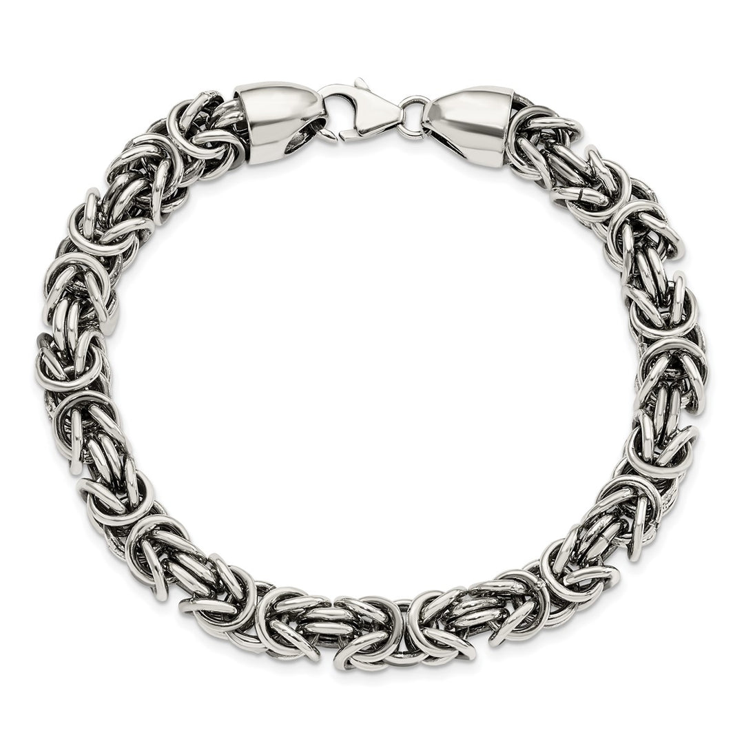 Sterling Silver 8.4mm Byzantine Bracelet, 8.5