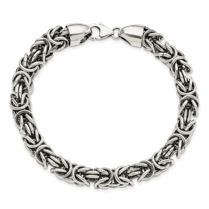 Sterling Silver 8.4mm Byzantine Bracelet, 8.5"