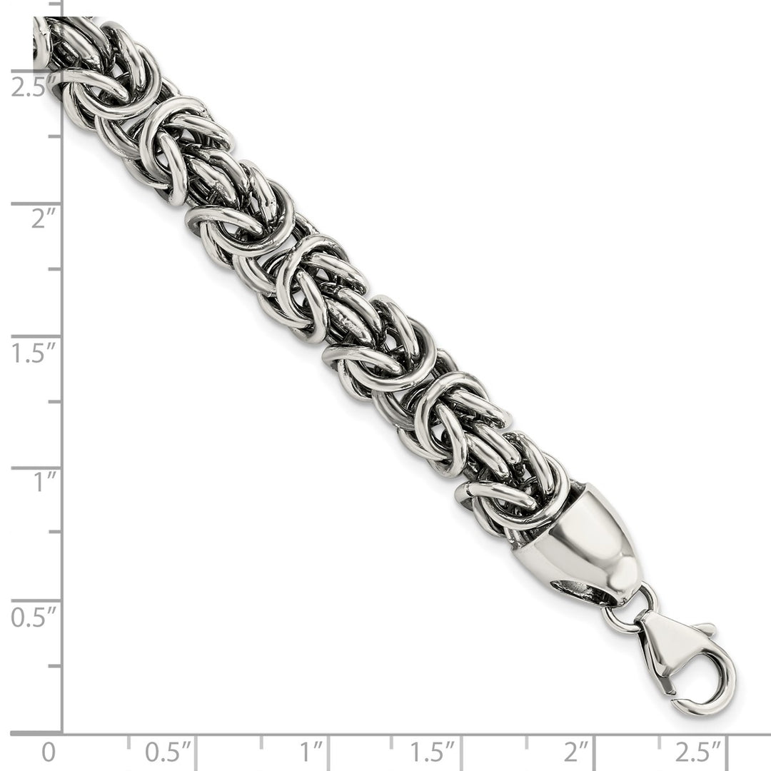 Sterling Silver 8.4mm Byzantine Bracelet, 8.5