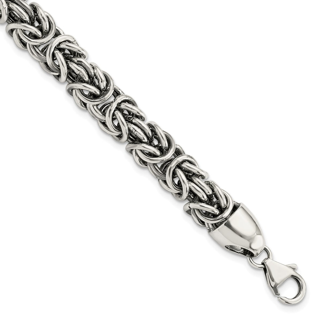 Sterling Silver 8.4mm Byzantine Bracelet, 8.5"