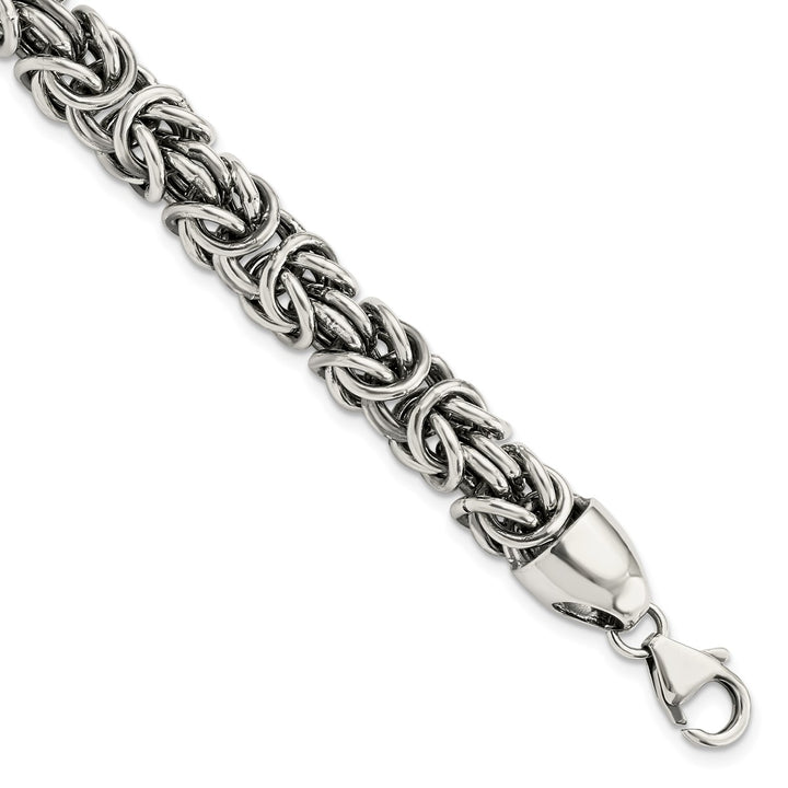 Sterling Silver 8.4mm Byzantine Bracelet, 8.5"