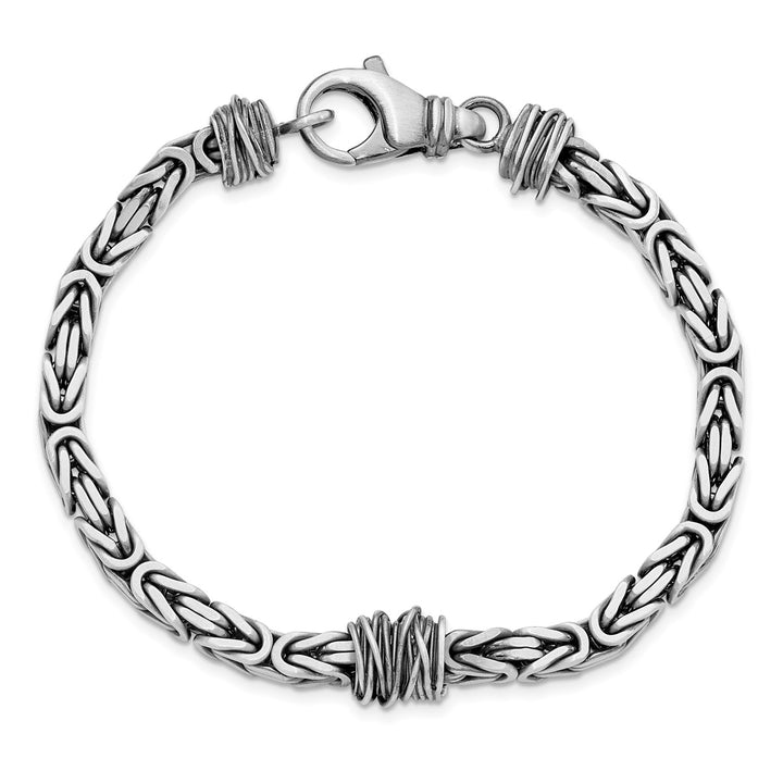 Sterling Silver 10.1mm Byzantine Bracelet, 8.5"