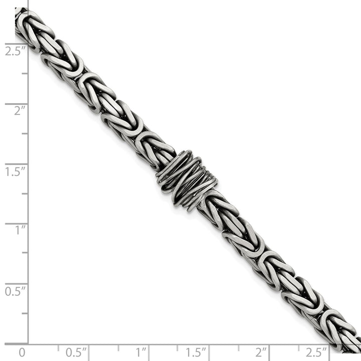 Sterling Silver 10.1mm Byzantine Bracelet, 8.5"