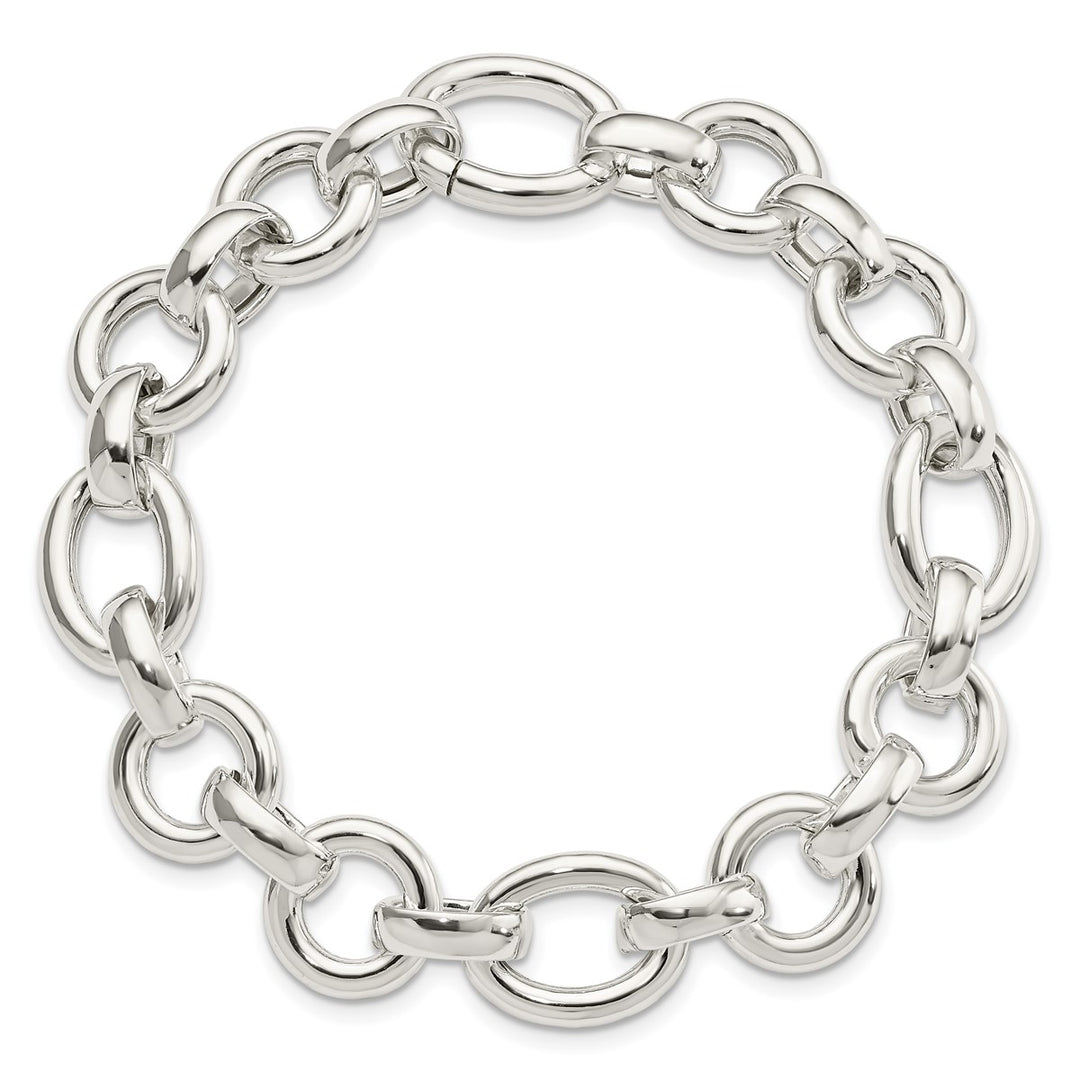 Sterling Silver 13.3mm Open Link Bracelet, 8
