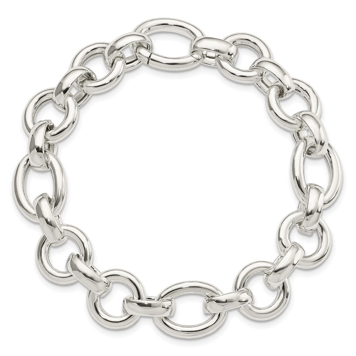 Sterling Silver 13.3mm Open Link Bracelet, 8"