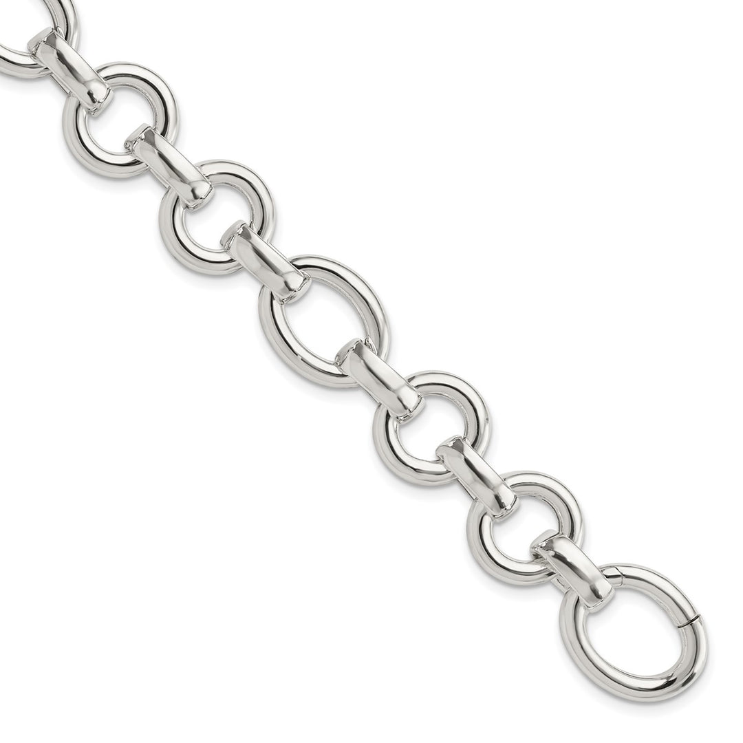 Sterling Silver 13.3mm Open Link Bracelet, 8