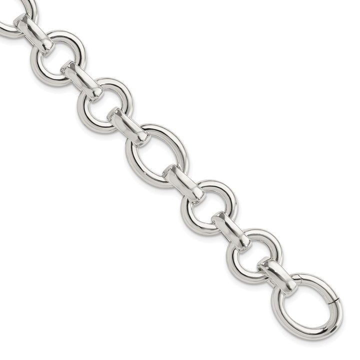 Sterling Silver 13.3mm Open Link Bracelet, 8"