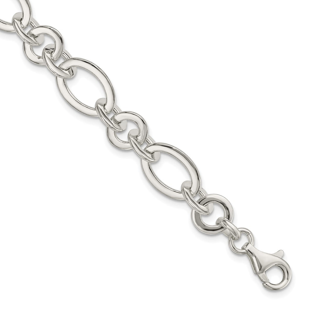 Sterling Silver 10.22mm Link, Other Bracelet, 7.5"