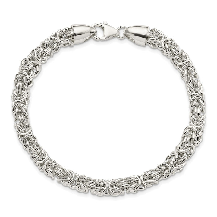 Sterling Silver 6.11mm Byzantine Bracelet, 8.5"