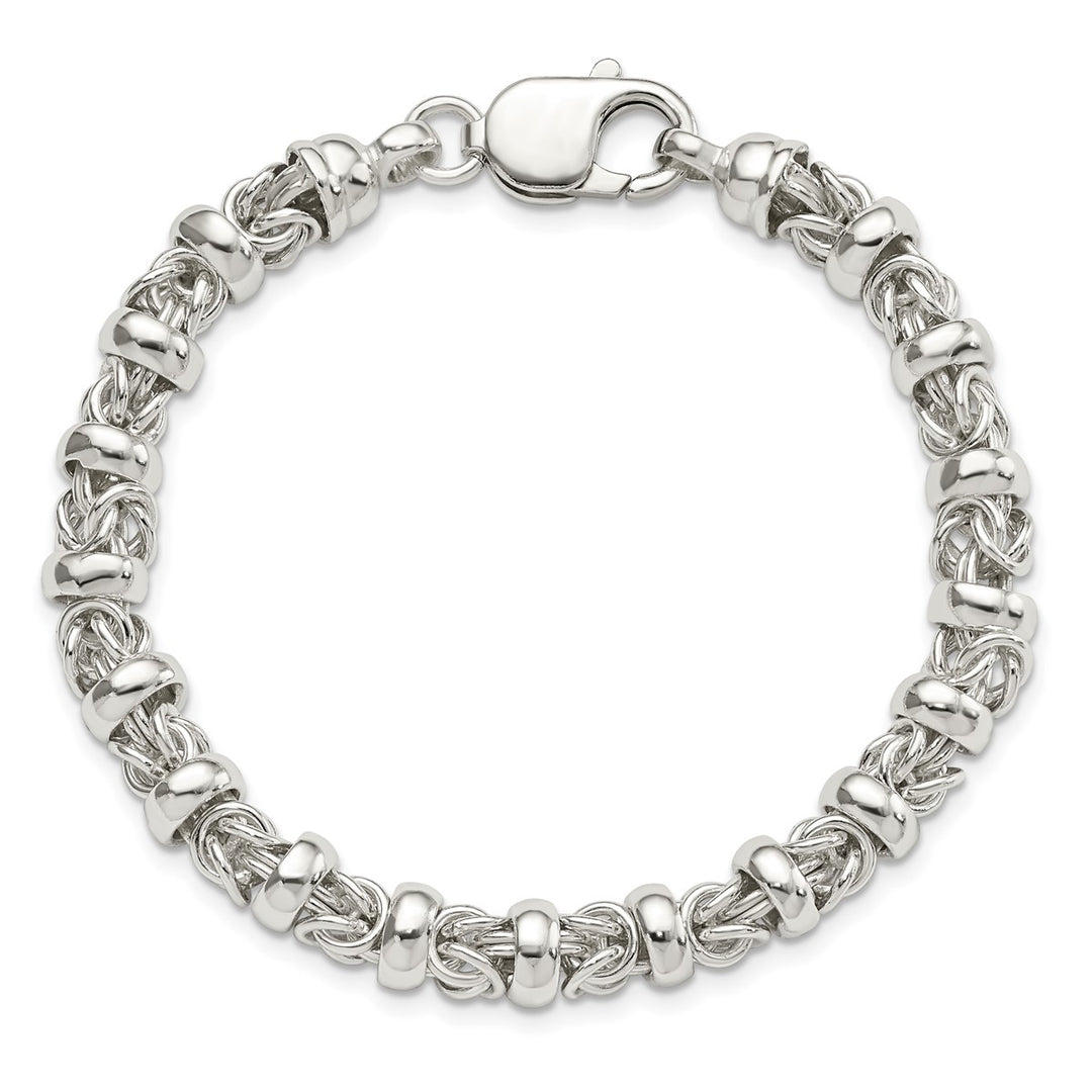 Sterling Silver 7.3mm Byzantine Bracelet, 7.5