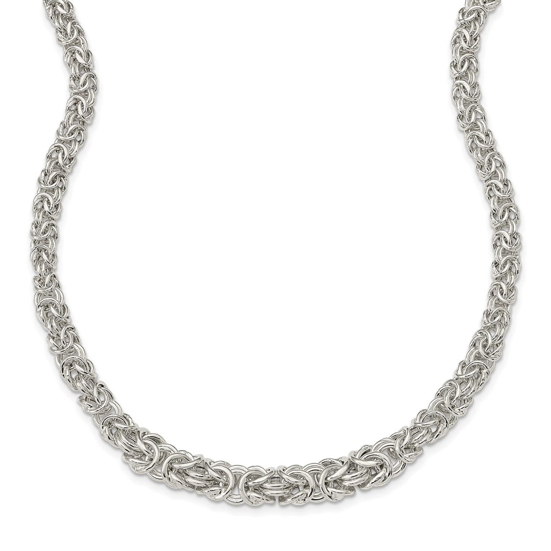 Sterling Silver 6.4mm Byzantine Necklace, 17