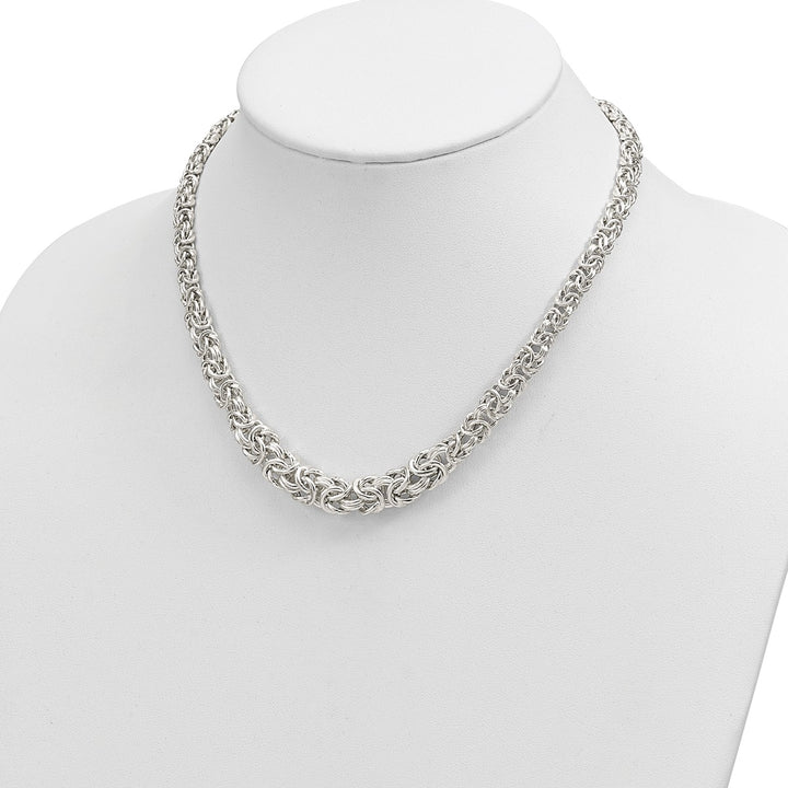 Sterling Silver 6.4mm Byzantine Necklace, 17"