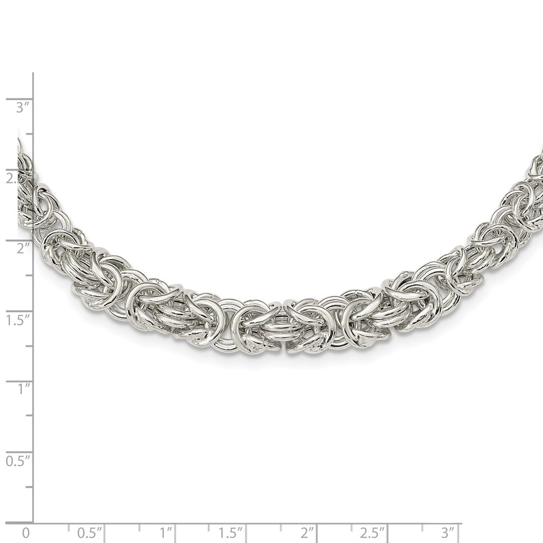 Sterling Silver 6.4mm Byzantine Necklace, 17