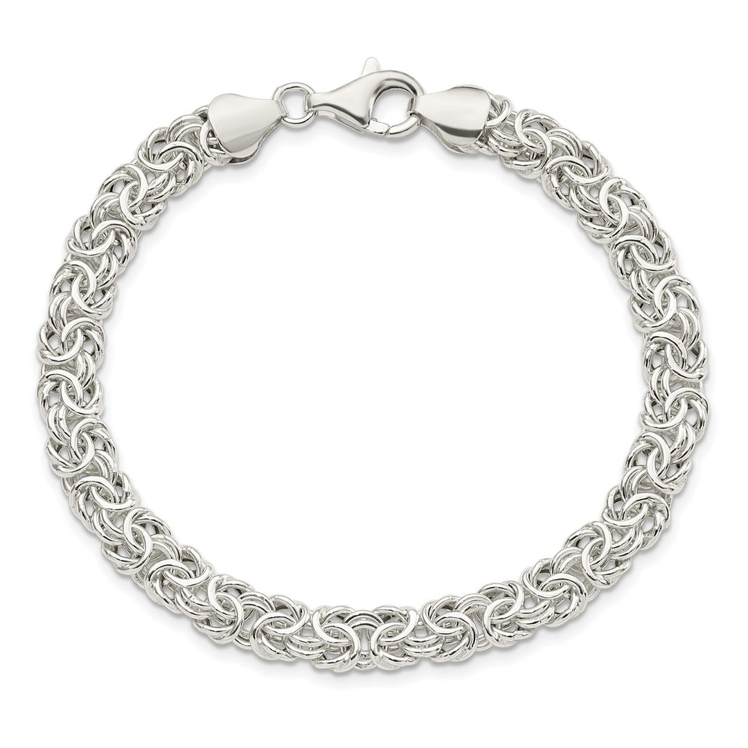Sterling Silver 6.67mm Byzantine Bracelet, 7.5