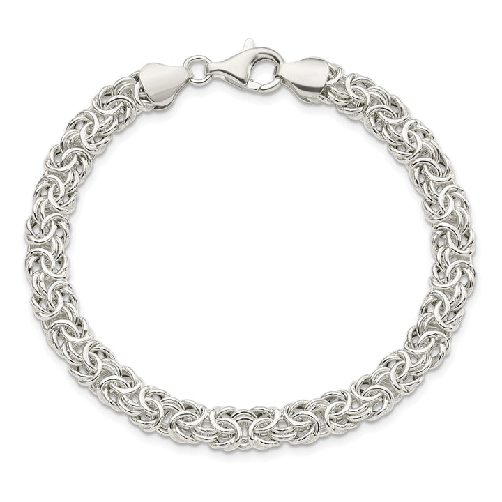 Sterling Silver 6.67mm Byzantine Bracelet, 7.5"
