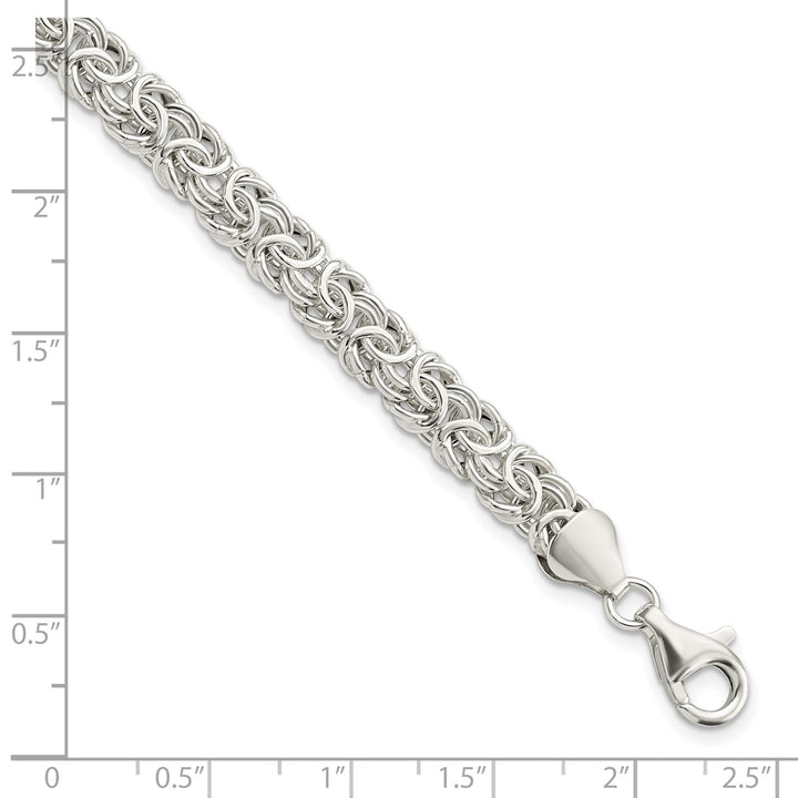 Sterling Silver 6.67mm Byzantine Bracelet, 7.5"