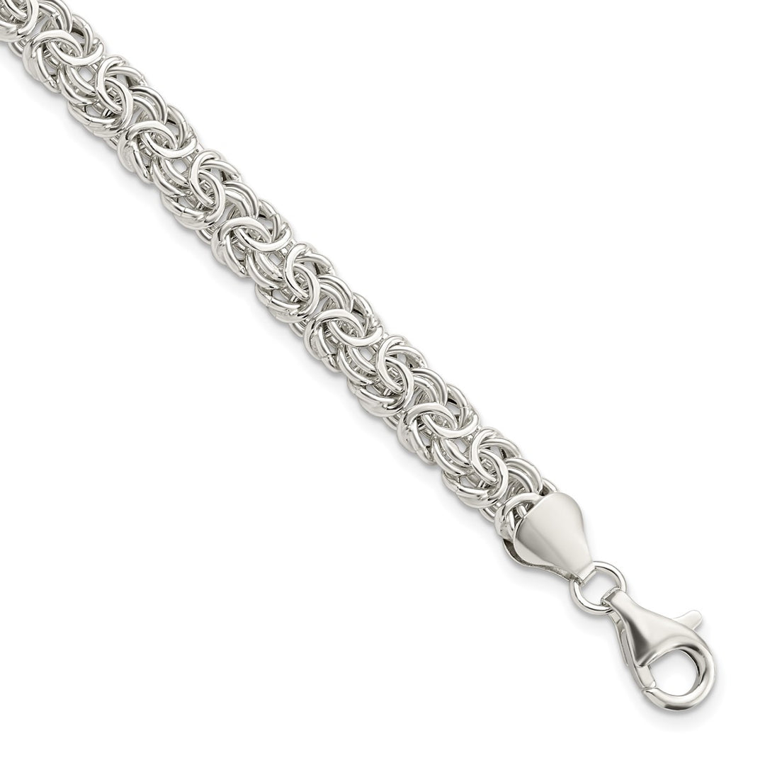 Sterling Silver 6.67mm Byzantine Bracelet, 7.5"