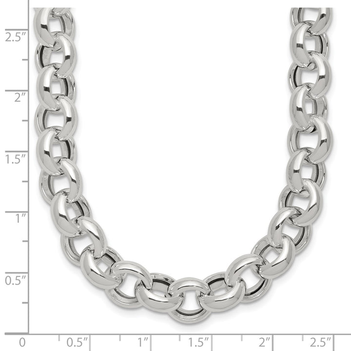 Sterling Silver 10.02mm Rolo Necklace, 24"