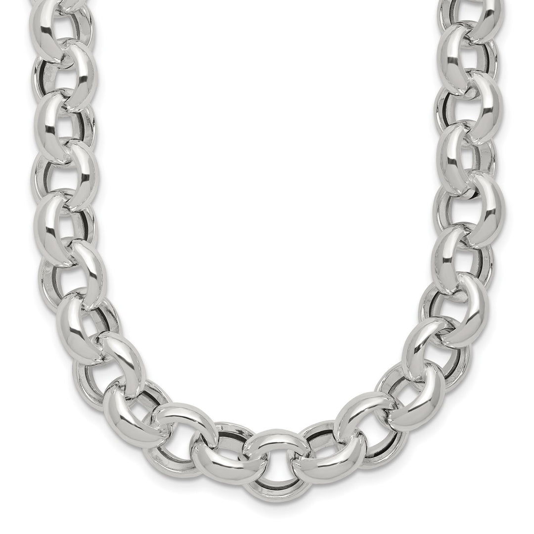 Sterling Silver 10.02mm Rolo Necklace, 24"