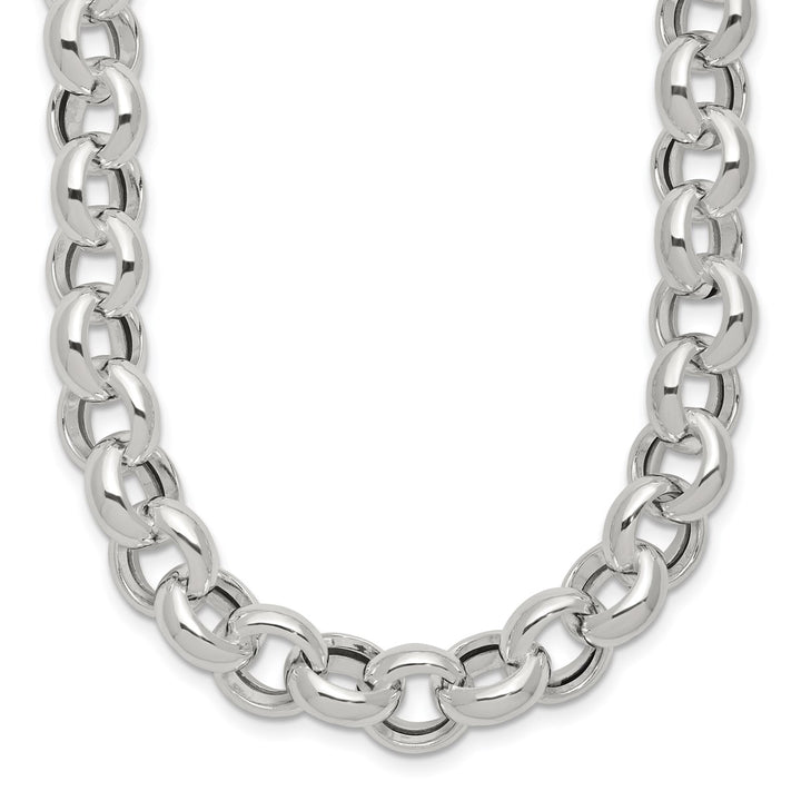 Sterling Silver 10.02mm Rolo Necklace, 24"