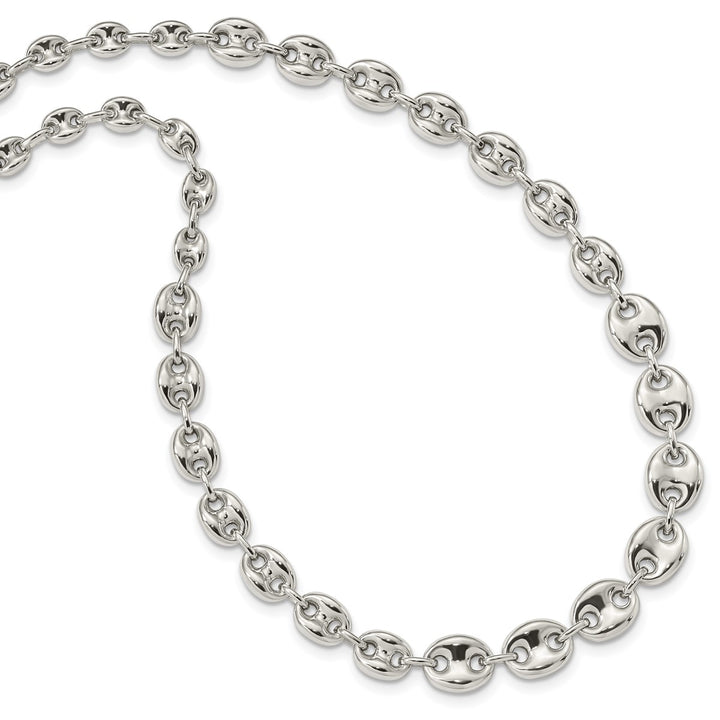 Sterling Silver 10.1mm Anchor Necklace, 18"