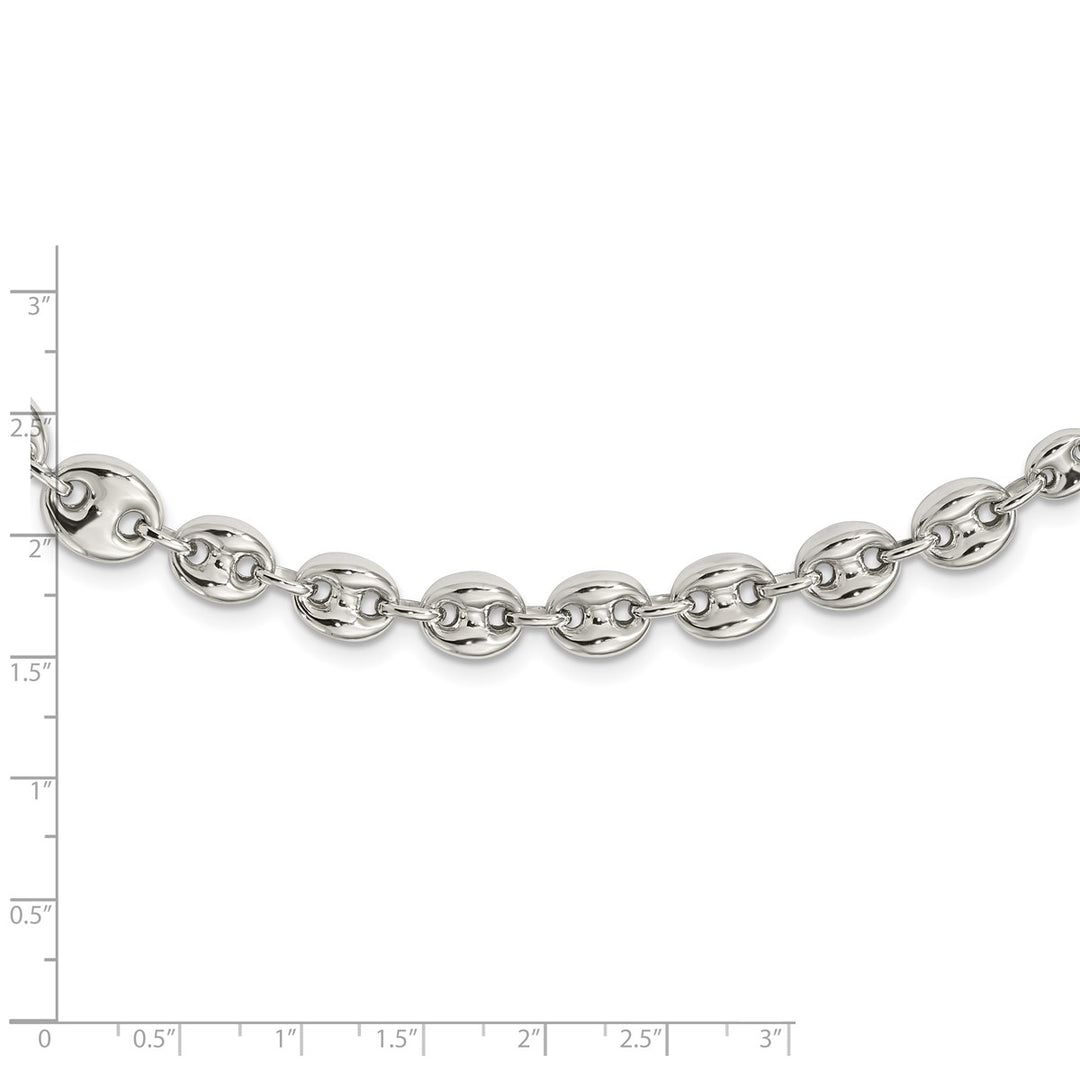 Sterling Silver 10.1mm Anchor Necklace, 18