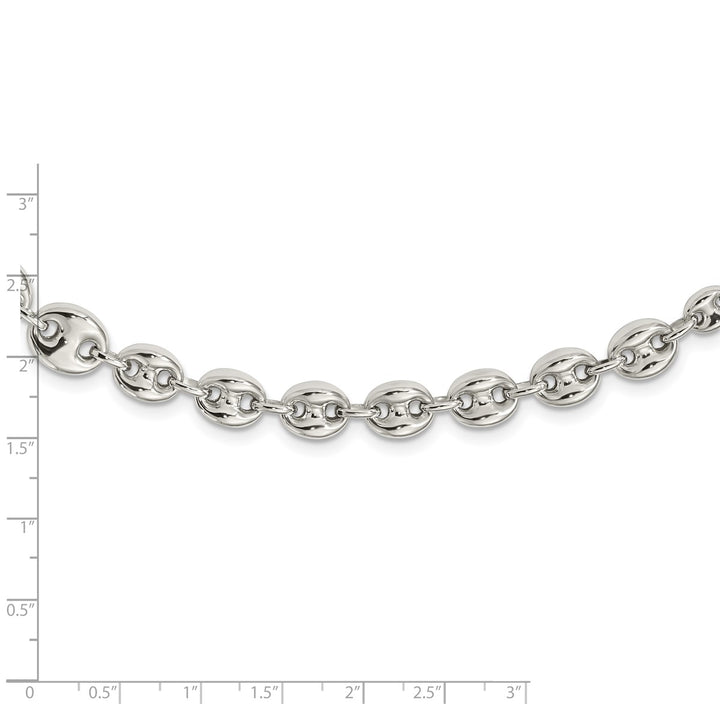 Sterling Silver 10.1mm Anchor Necklace, 18"