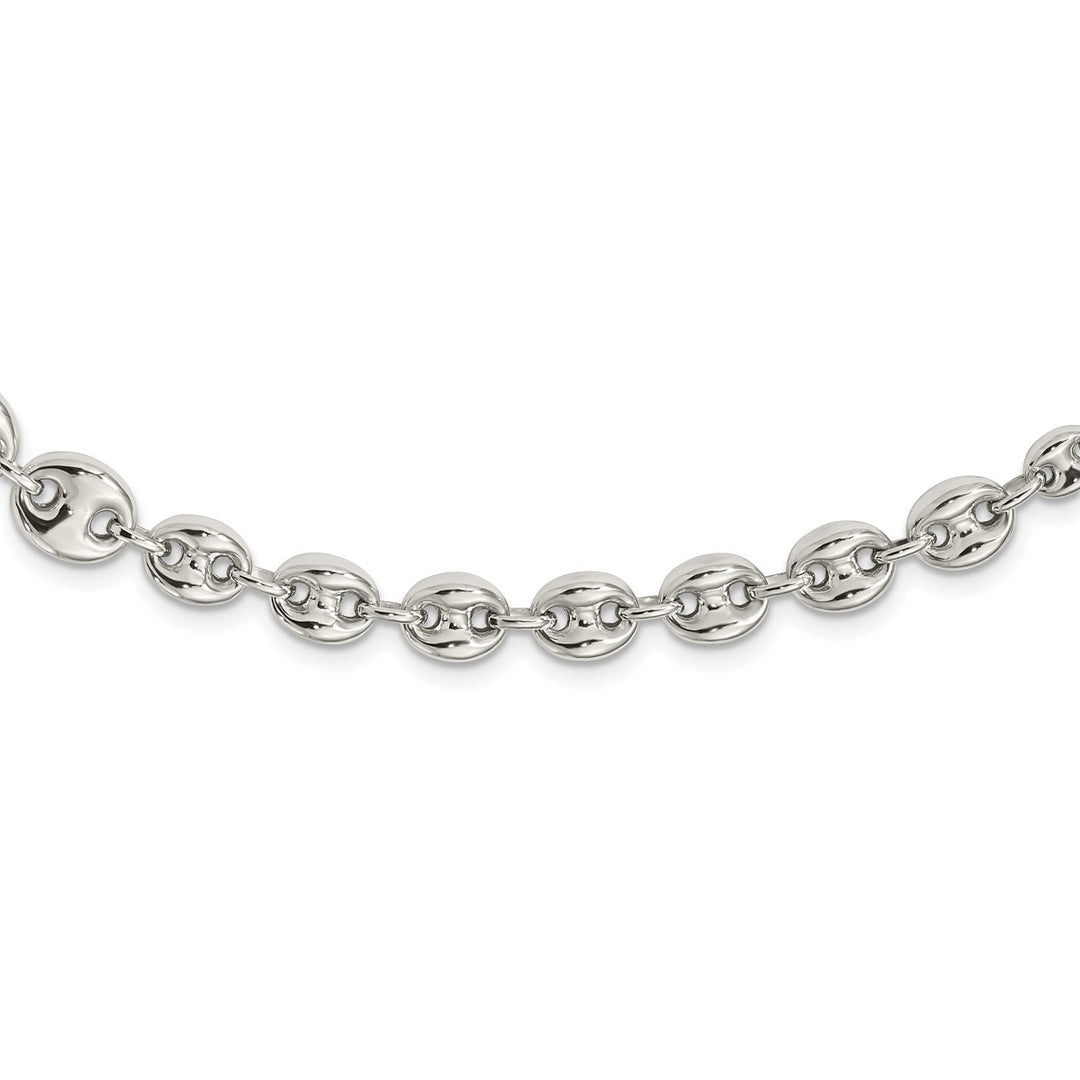 Sterling Silver 10.1mm Anchor Necklace, 18