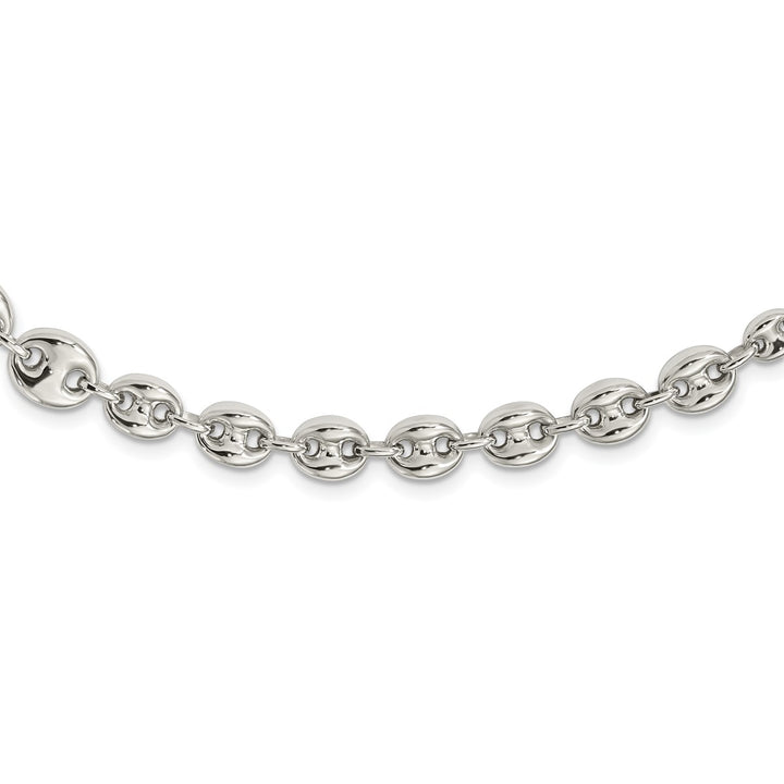 Sterling Silver 10.1mm Anchor Necklace, 18"