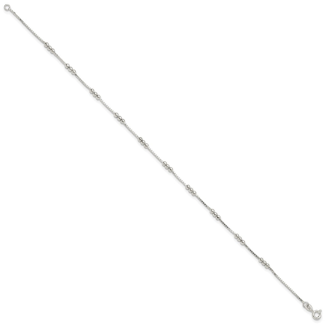Sterling Silver 1mm Box Anklet, 10