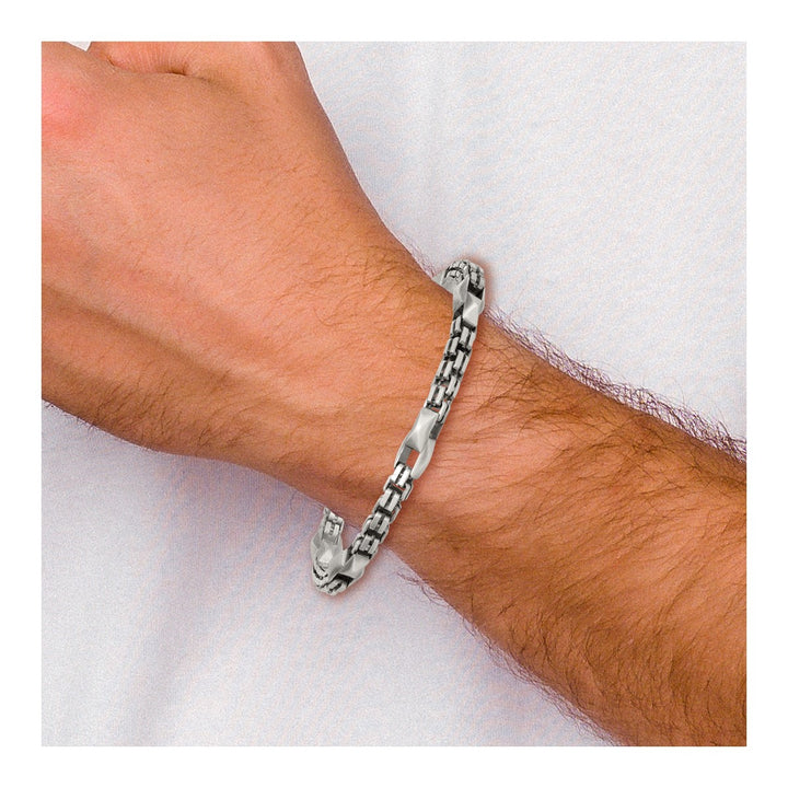 Sterling Silver 7.5mm Box Bracelet, 8.5"