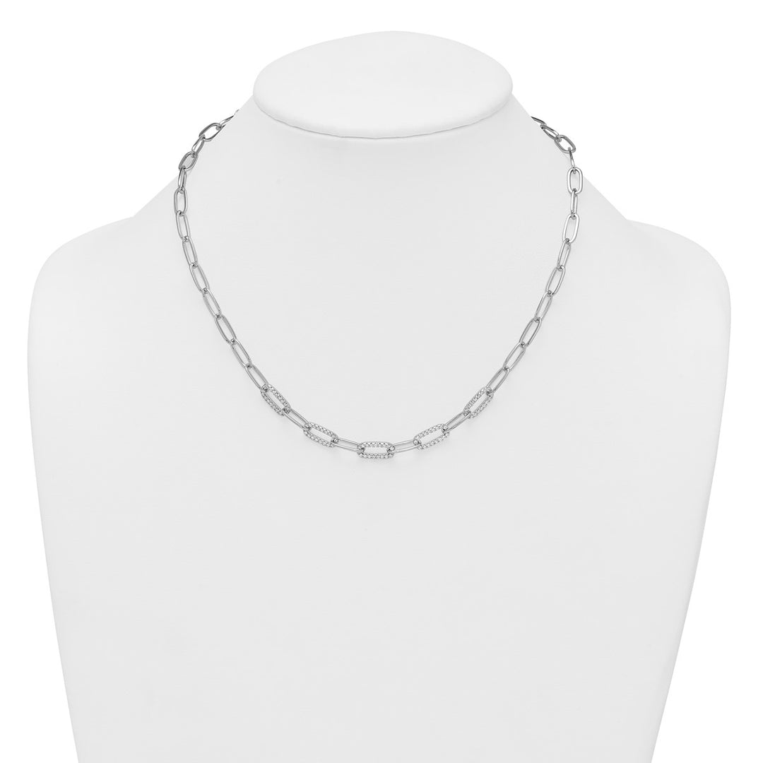 Sterling Silver 5.3mm Paperclip Necklace, 18