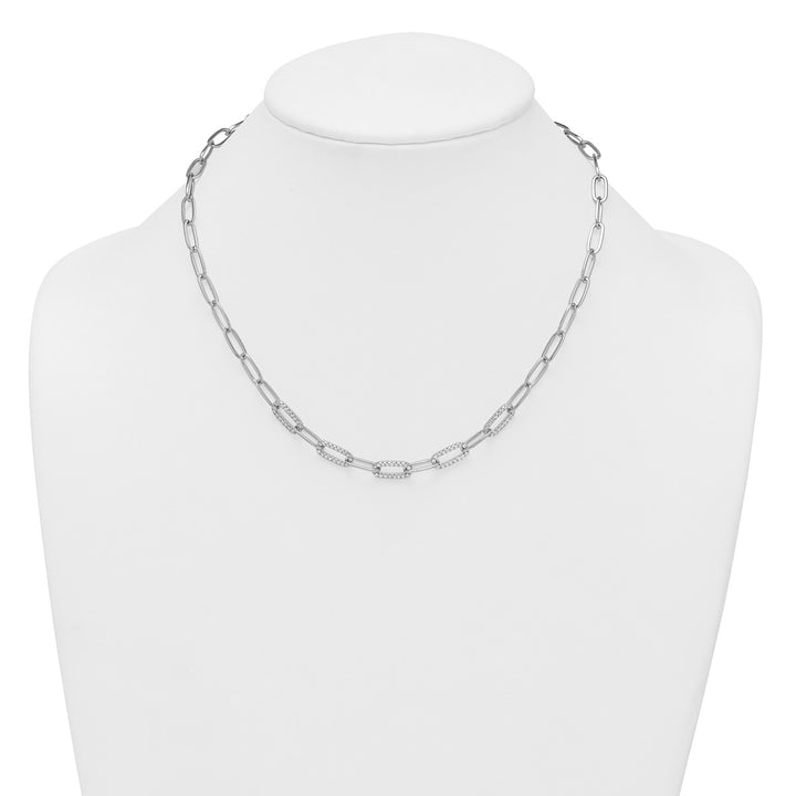 Sterling Silver 5.3mm Paperclip Necklace, 18"
