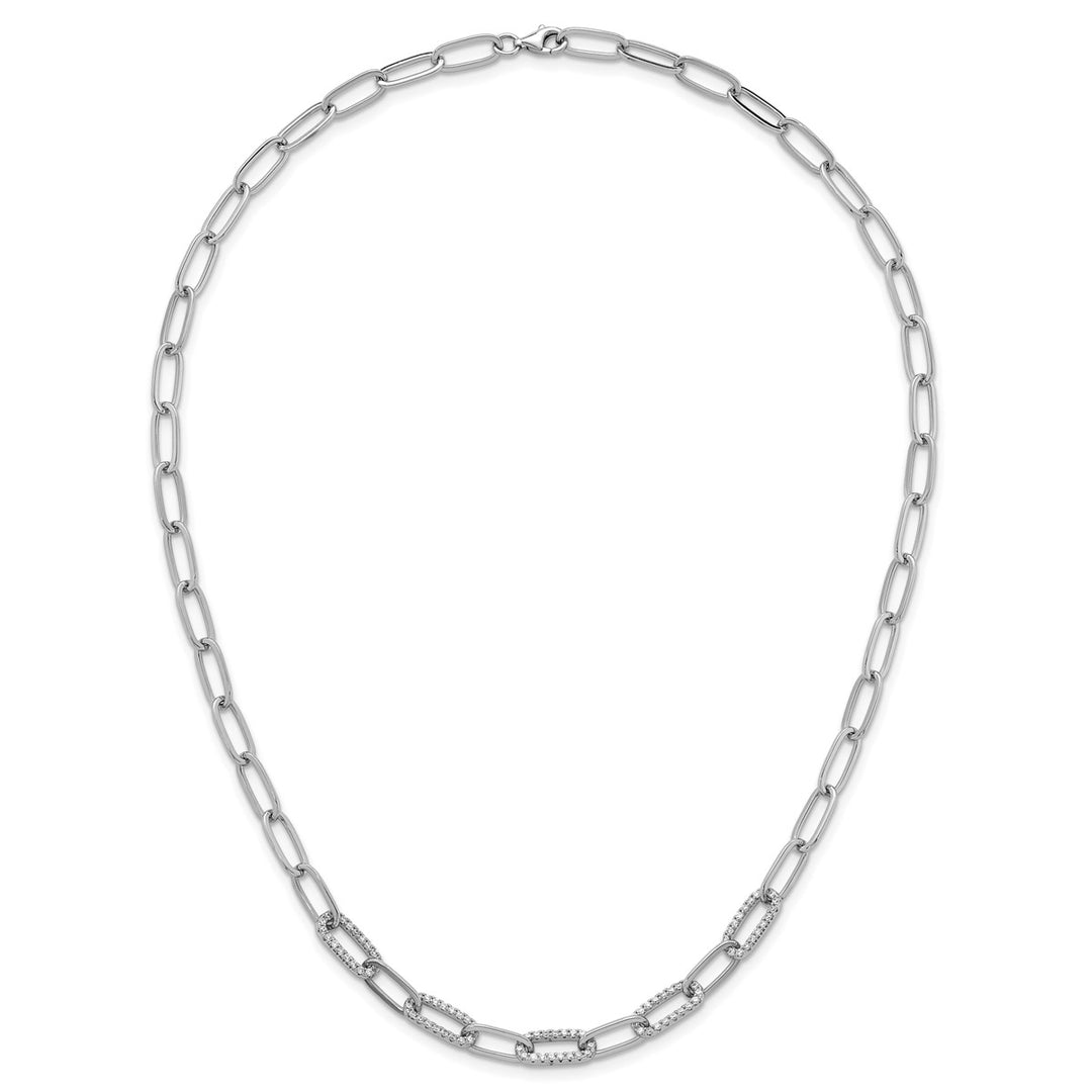 Sterling Silver 5.3mm Paperclip Necklace, 18