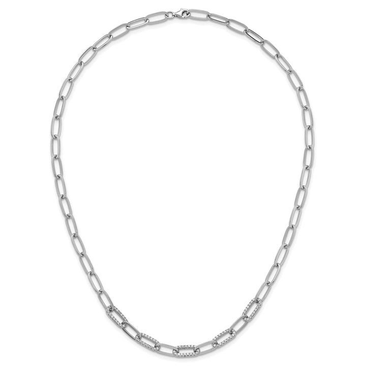 Sterling Silver 5.3mm Paperclip Necklace, 18"